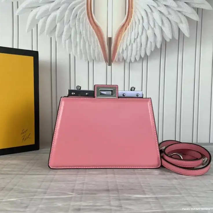 Affordable Fendi Cut Bag Mini White Calf In Leather Peekaboo 0618